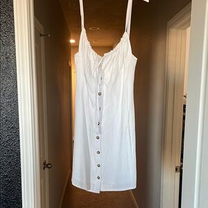 Commense White Button-Down Dress